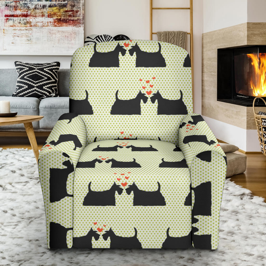 Scottish Terriers Print Design LKS304 Recliner Slipcover with Pocket