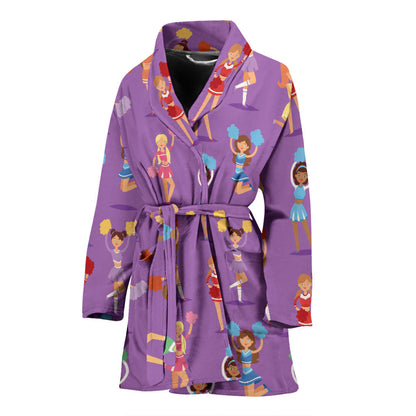 Cheerleader Pattern Print Design 02 Women Bathrobe