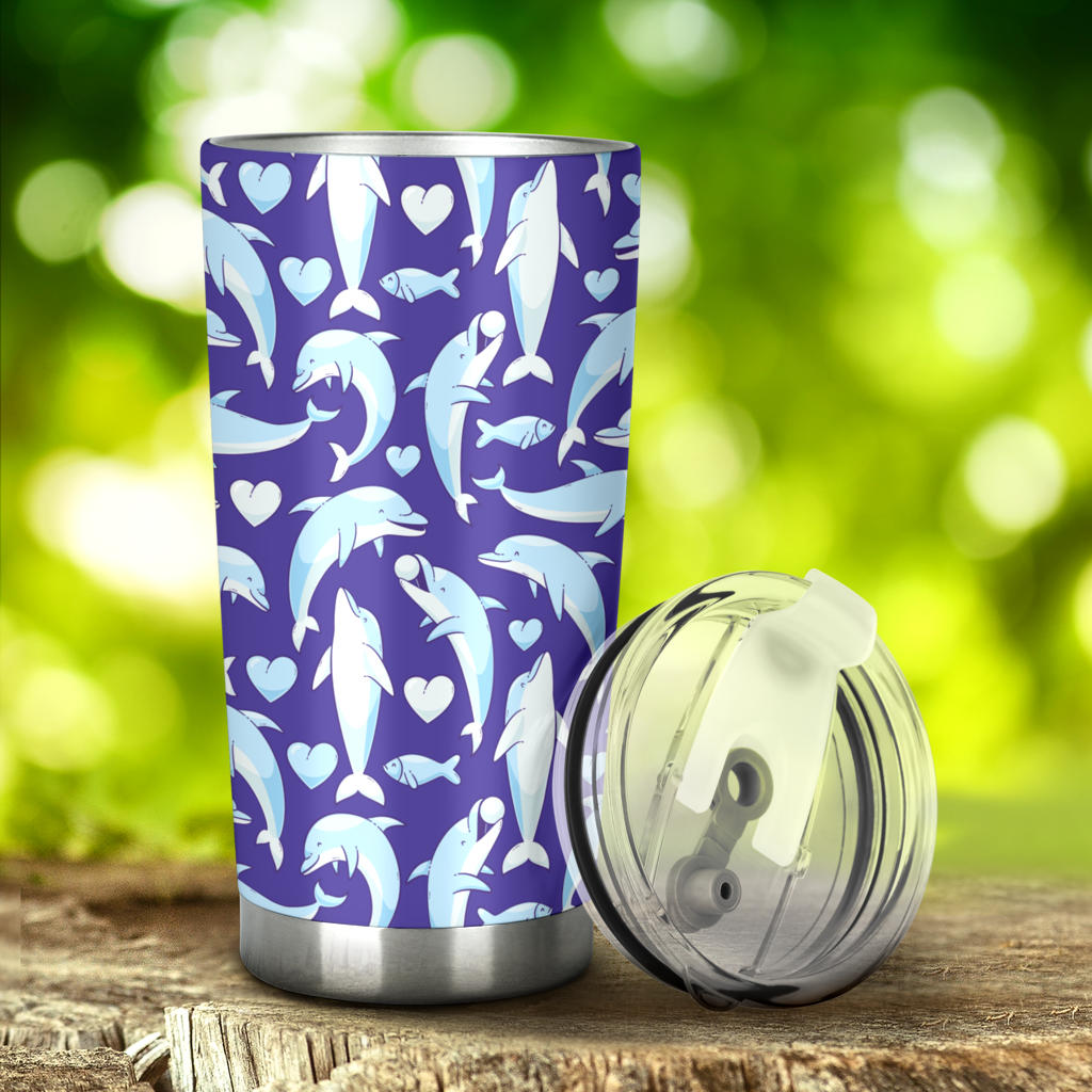 Dolphin Smile Print Pattern Tumbler