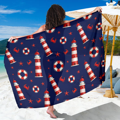 Nautical Pattern Print Design A03 Sarong Pareo Wrap