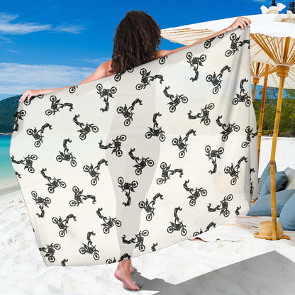 Motocross Pattern Print Design 03 Sarong Pareo Wrap