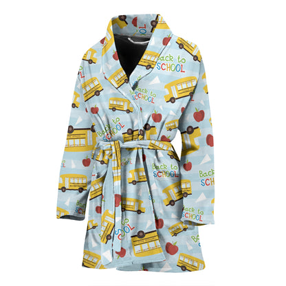 School Bus Back To School Print Design LKS303 Women Bathrobe