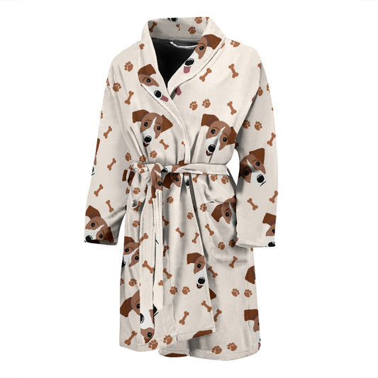 Russell Terriers Paw Print Design LKS303 Men Bathrobe