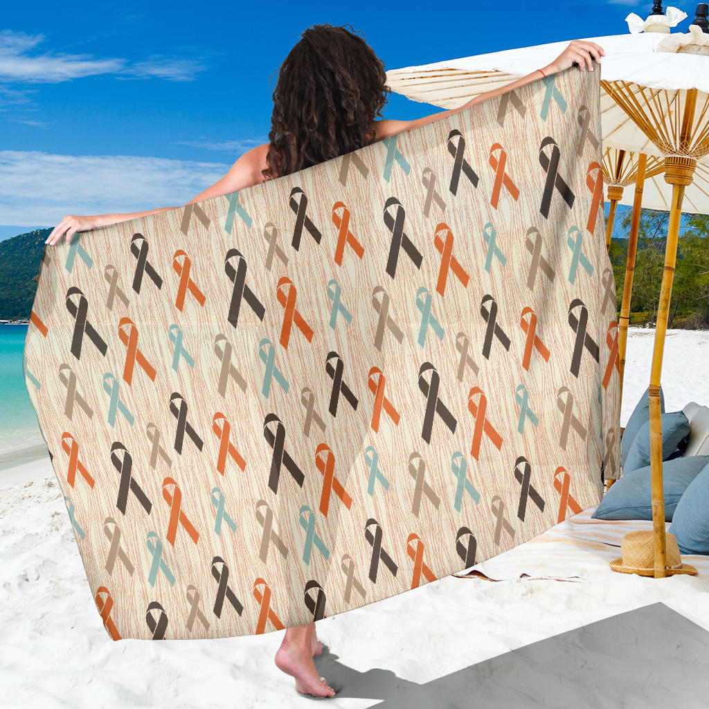 Cancer Awareness Pattern Print Design 01 Sarong Pareo Wrap
