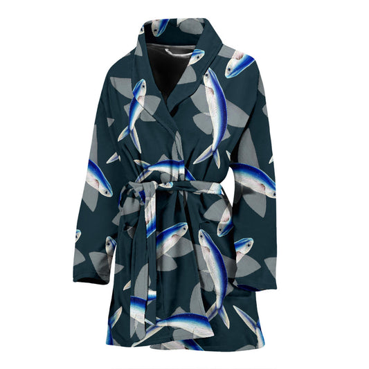 Flying Fish Pattern Print Design 04 Women Bathrobe