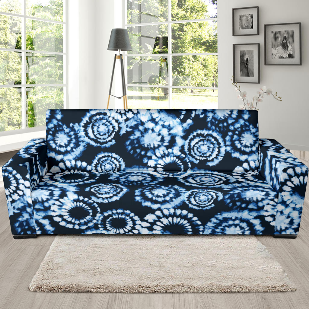 Tie Dye Dark Blue Print Design LKS306 Sofa Slipcover