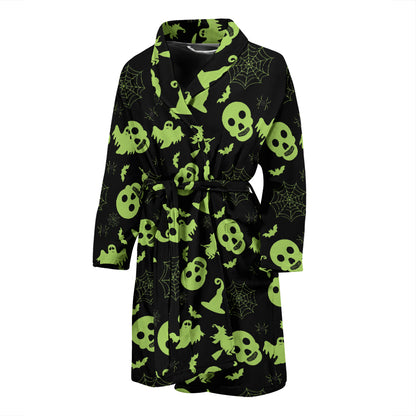 Witch Halloween Print Design LKS306 Men Bathrobe