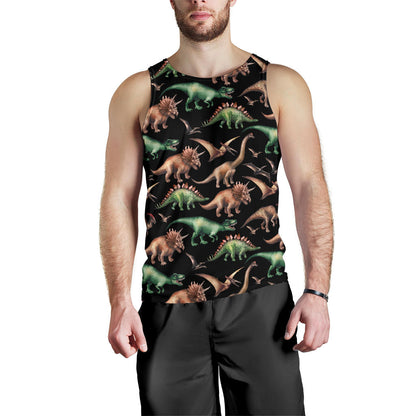 Dinosaur Print Pattern Men Tank Top