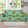 Hot Dog Pattern Print Design 04 Sofa Slipcover