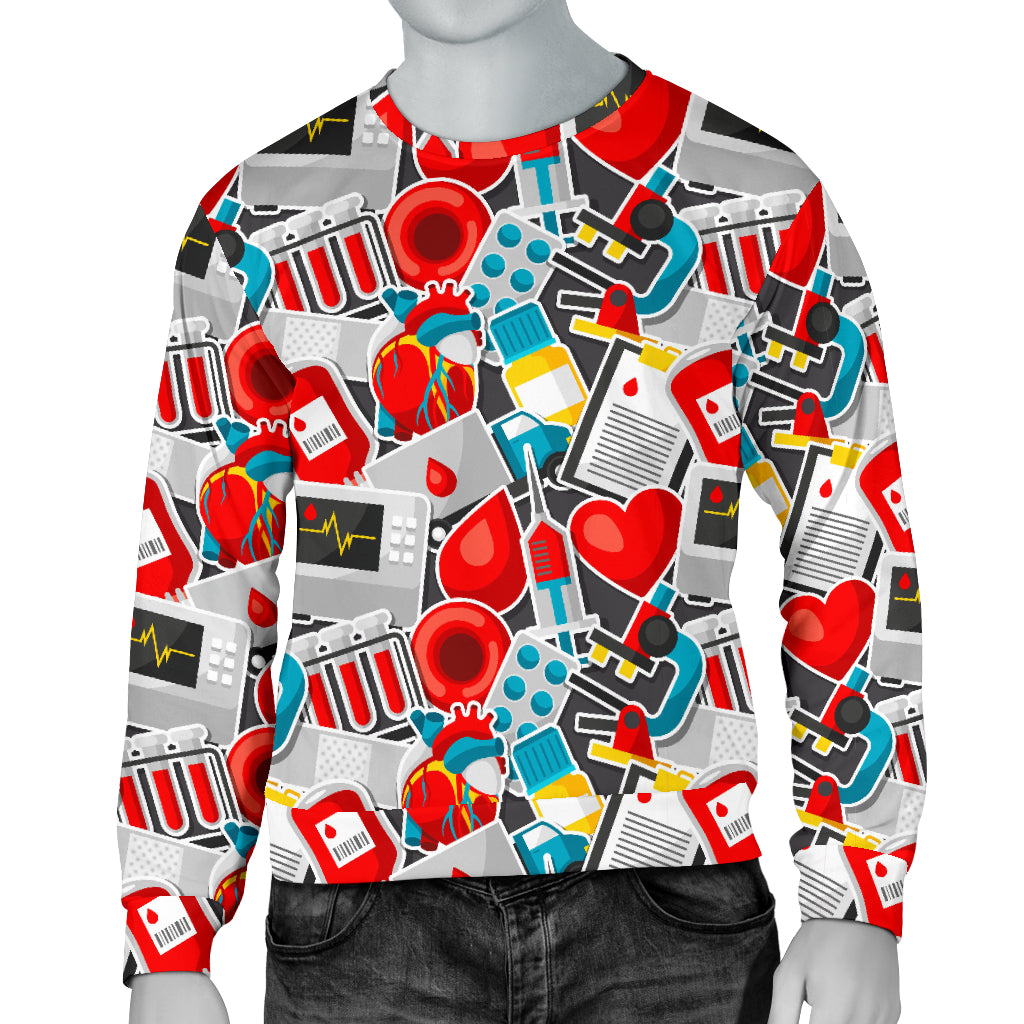 Phlebotomist Medical Themed Men Long Sleeve Sweatshirt