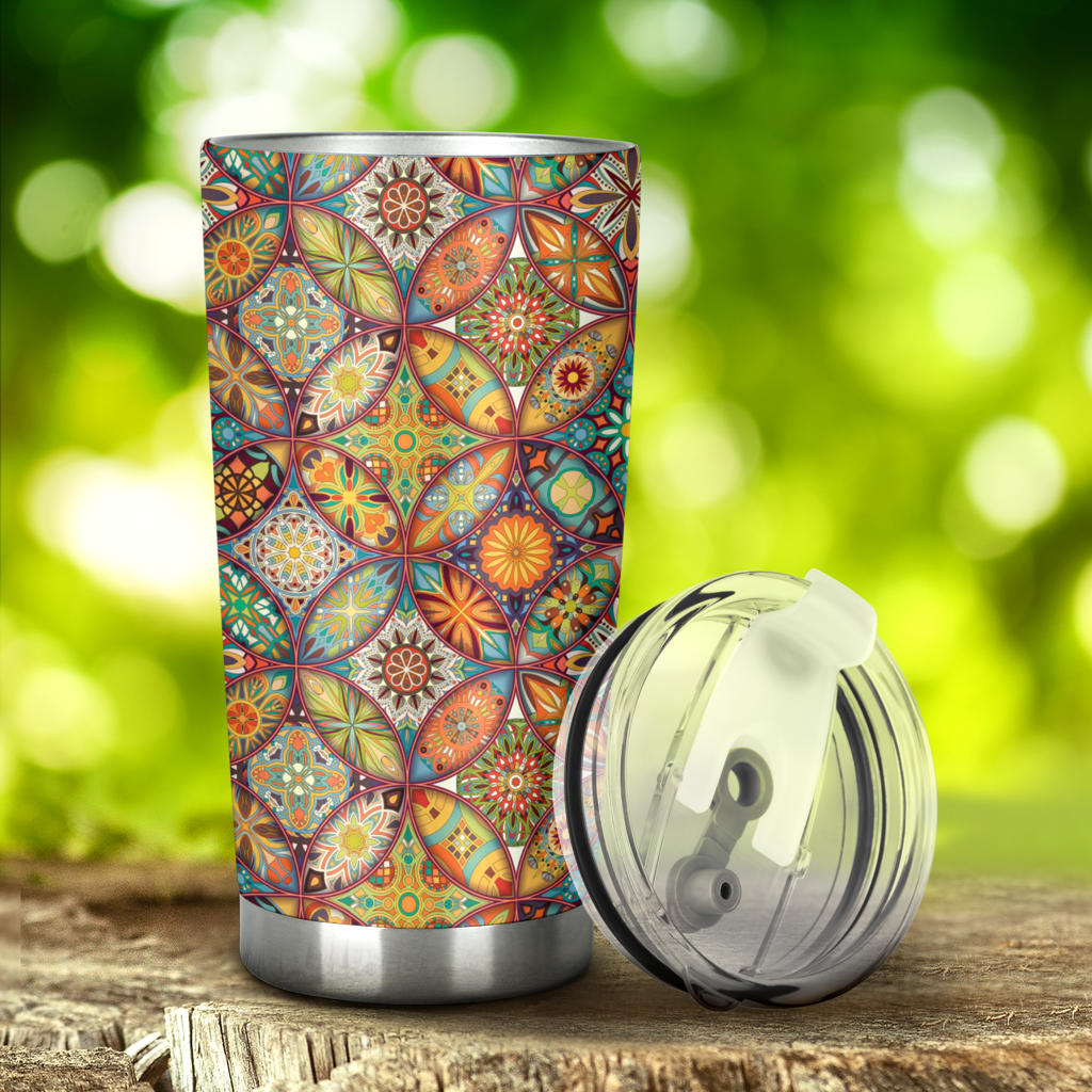 Mandala Flower Themed Design Print Tumbler
