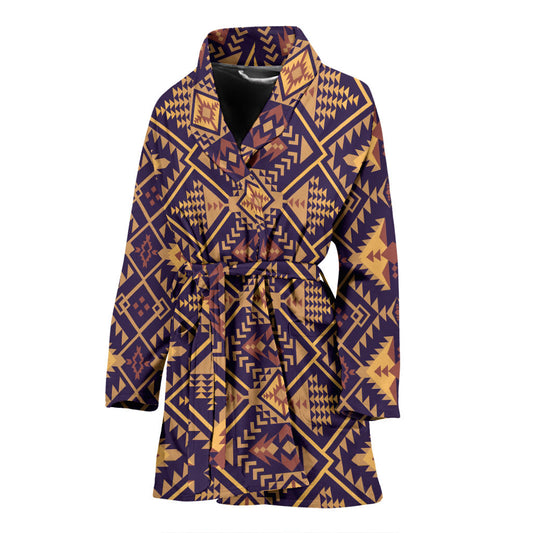 Aztec Pattern Print Design 09 Women Bathrobe