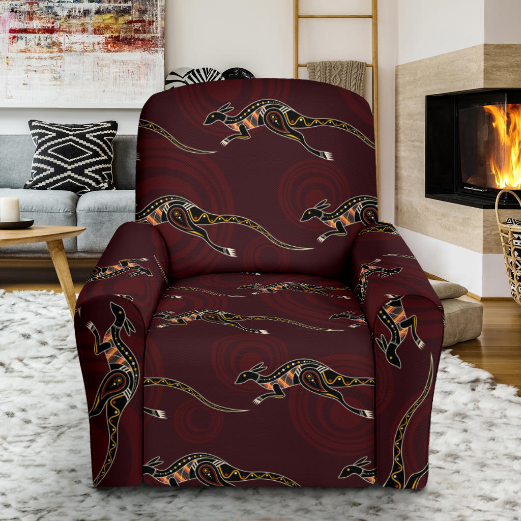 Kangaroos Pattern Print Design 05 Recliner Slipcover with Pocket