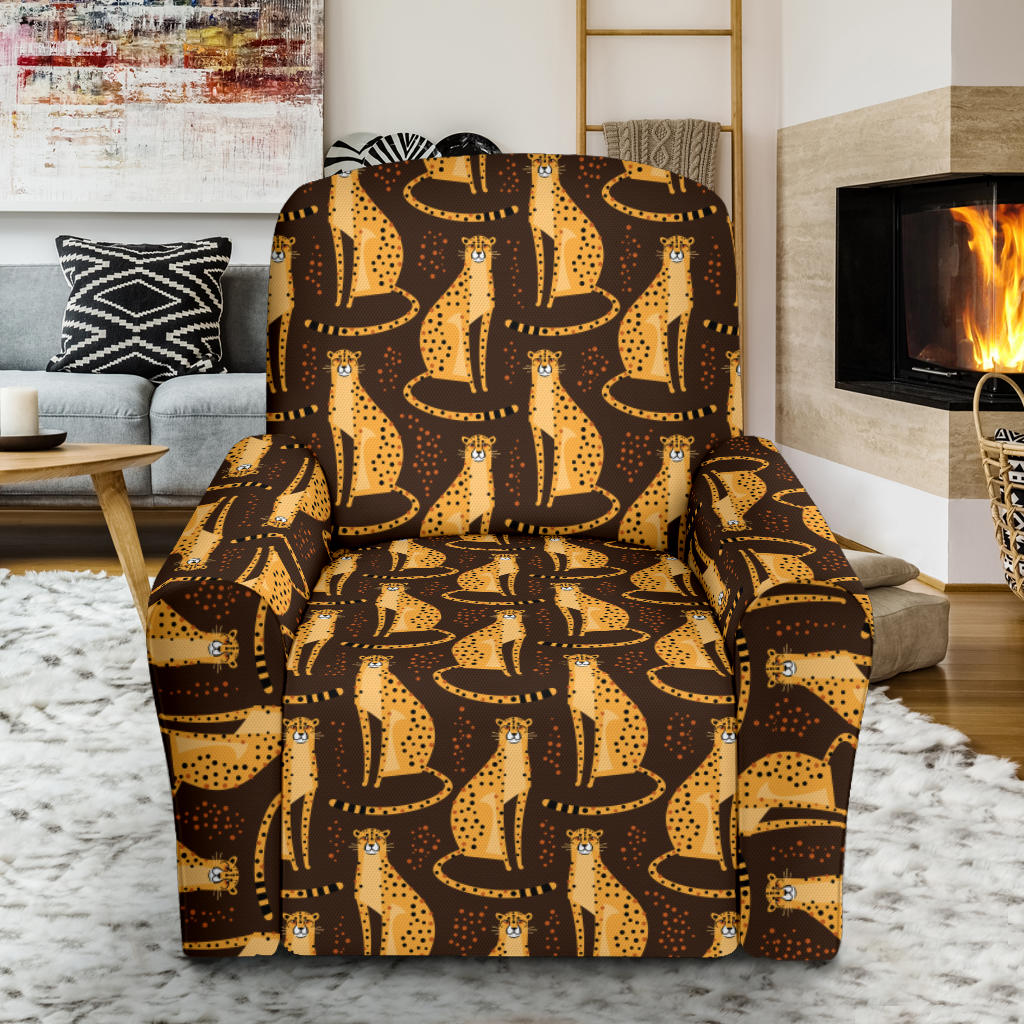 Cheetah Pattern Print Design 03 Recliner Slipcover with Pocket