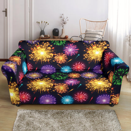 Firework Print Design LKS305 Loveseat Couch Slipcover