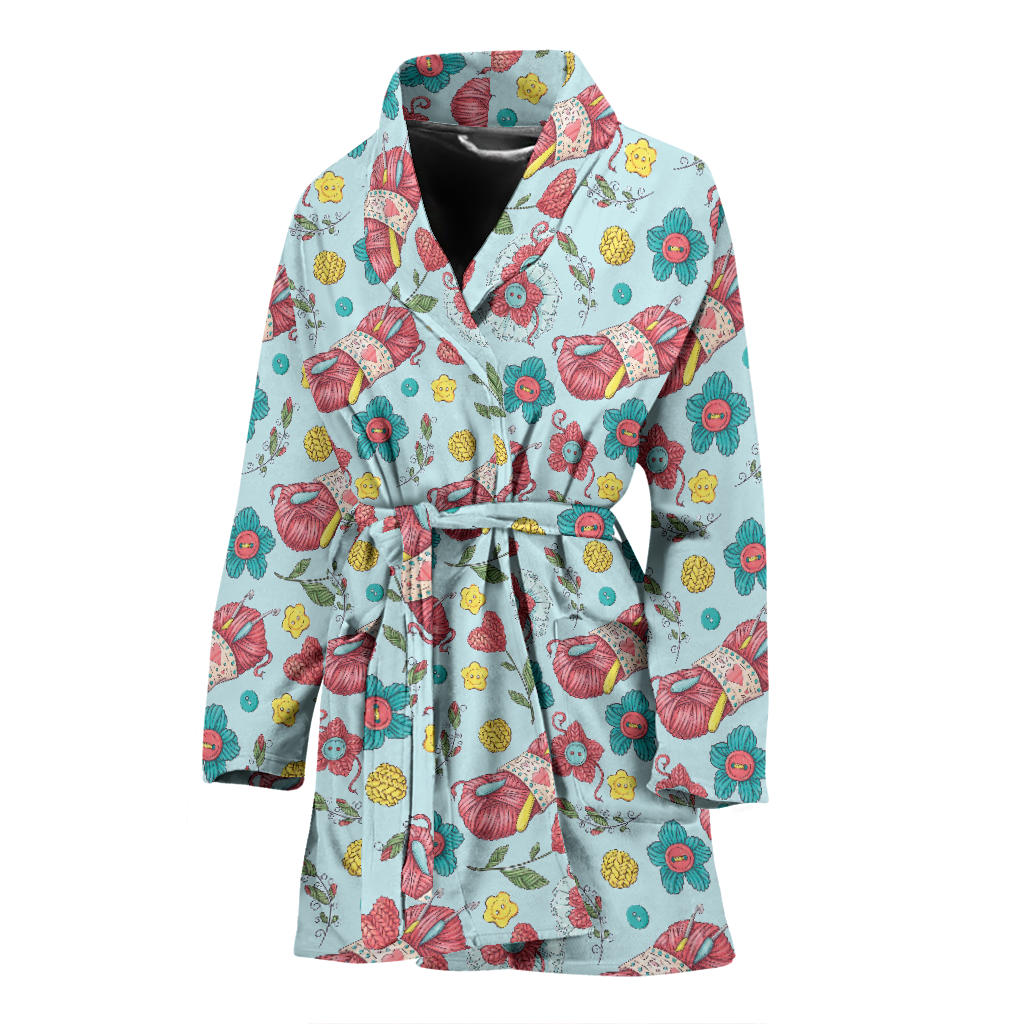 Crochet Pattern Print Design 01 Women Bathrobe