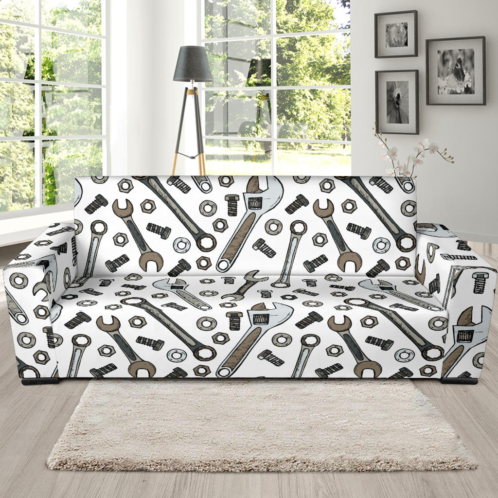 Mechanic Pattern Print Design 03 Sofa Slipcover