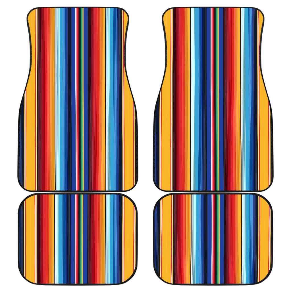 Mexican Blanket Stripe Print Pattern Car Floor Mats Front Back