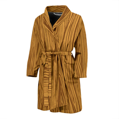 Wood Texture Print Design LKS301 Men Bathrobe