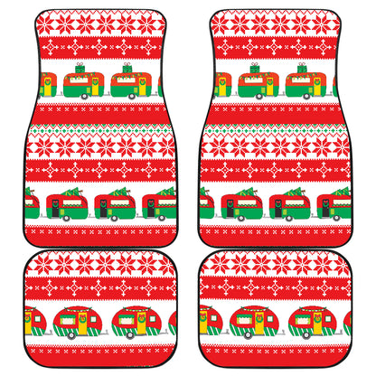 Camper Camping Ugly Christmas Design Print Car Floor Mats Front Back
