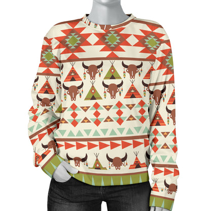 American indian Ethnic Pattern Women Long Sleeve Sweatshirt