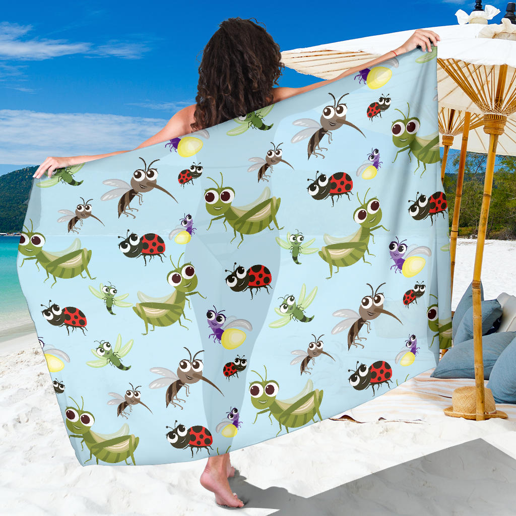 Ladybug Pattern Print Design 01 Sarong Pareo Wrap