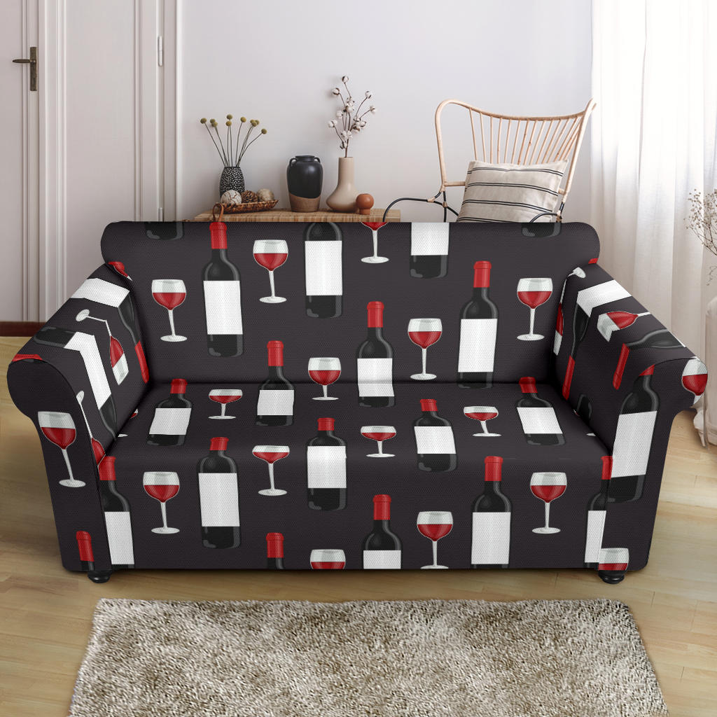 Wine Print Design LKS309 Loveseat Couch Slipcover