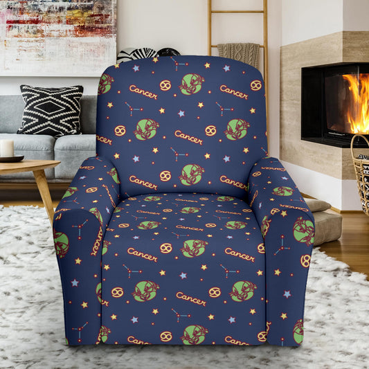Cancer Zodiac Pattern Print Design 03 Recliner Slipcover with Pocket
