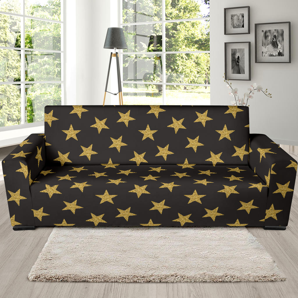 Star Gold Print Design LKS302 Sofa Slipcover