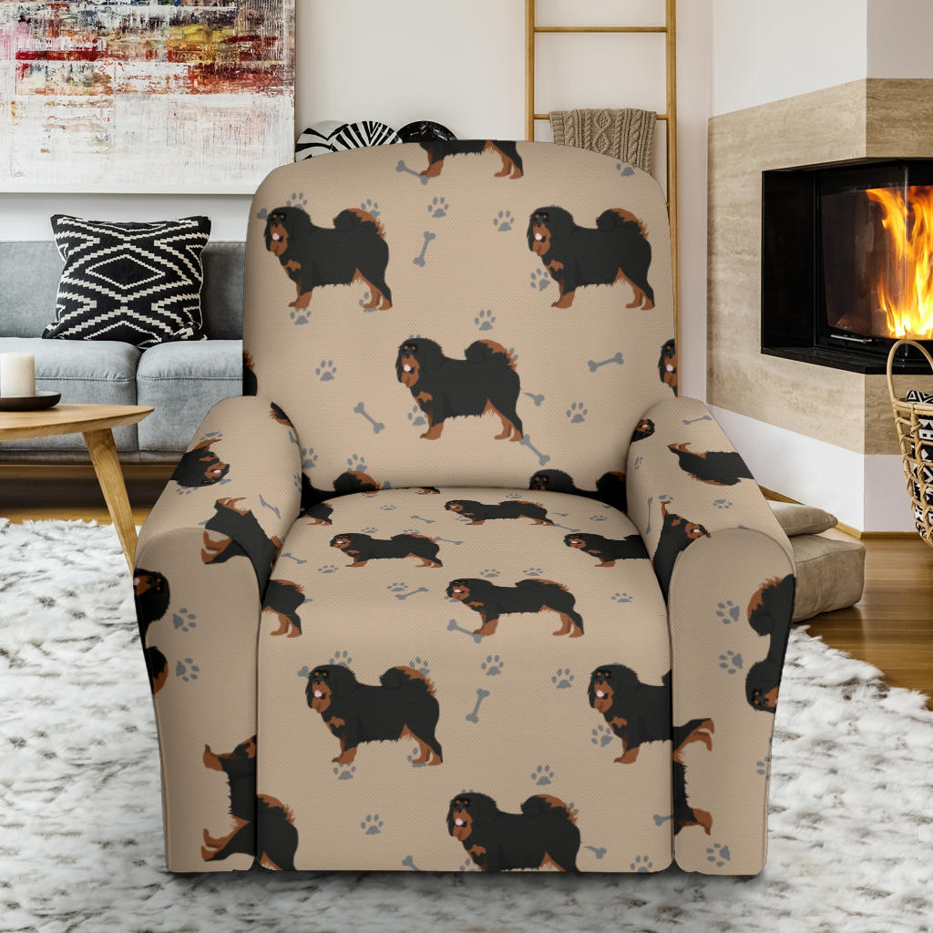 Tibetan Mastiffs Print Design LKS301 Recliner Slipcover with Pocket
