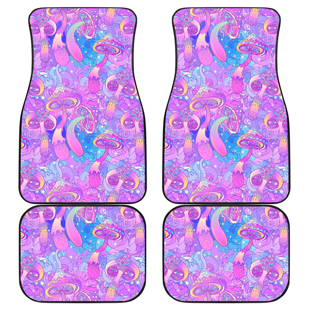 Psychedelic Trippy Mushroom Print Car Floor Mats Front Back