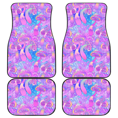 Psychedelic Trippy Mushroom Print Car Floor Mats Front Back