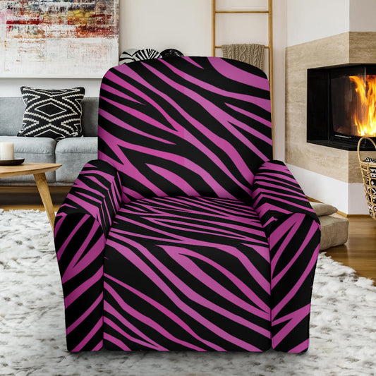Zebra Pink Print Design LKS304 Recliner Slipcover with Pocket