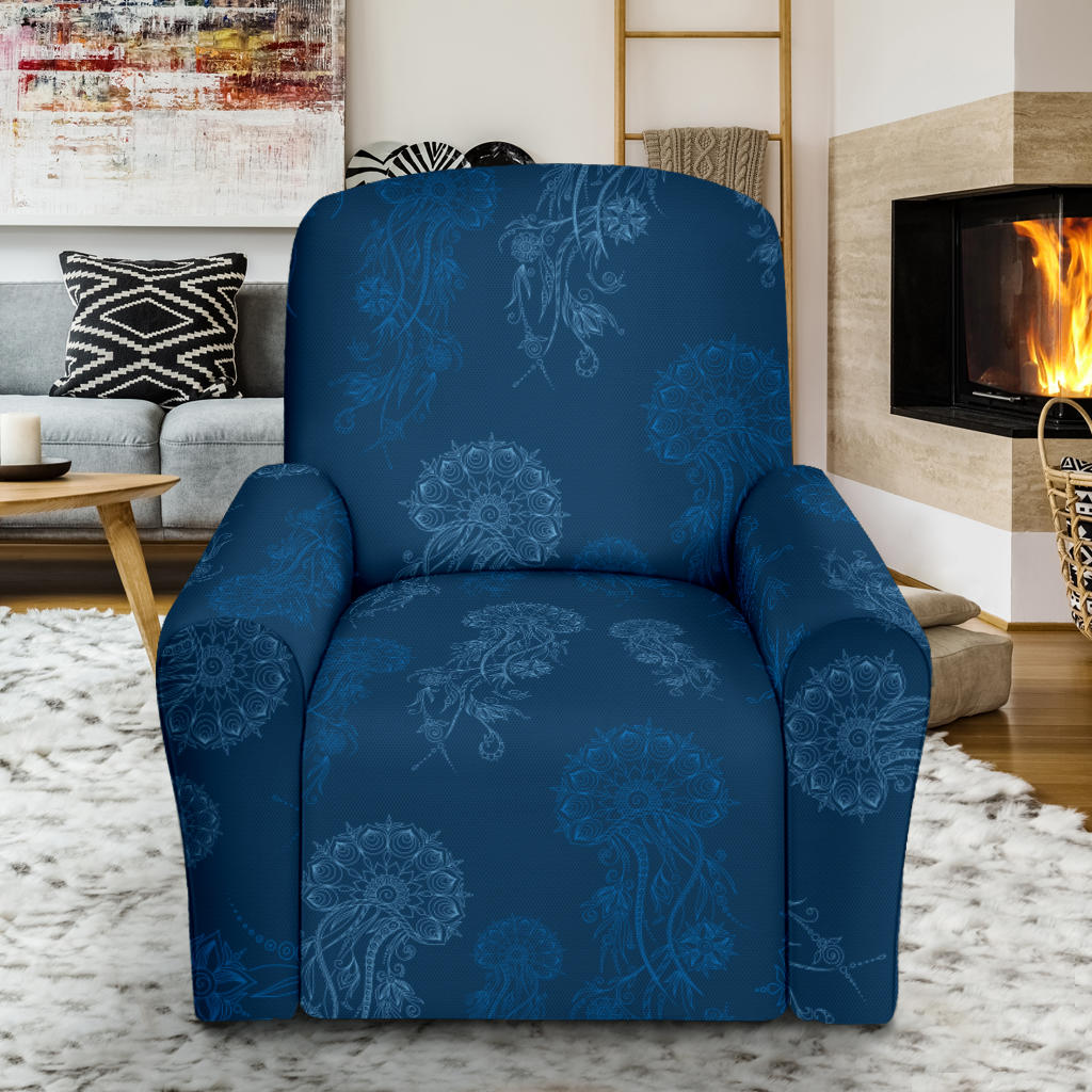 Jellyfish Pattern Print Design 01 Recliner Slipcover with Pocket