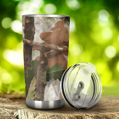 Camo Realistic Tree Forest Print Tumbler