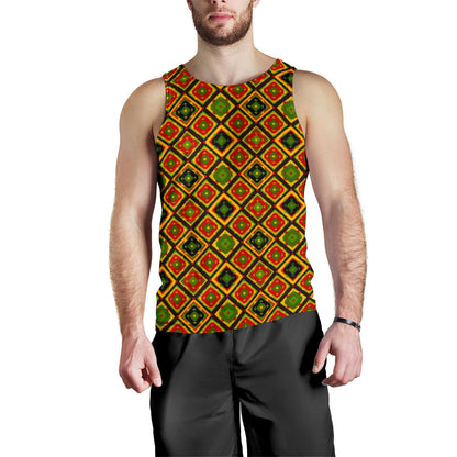 Rasta Reggae Color Pattern Men Tank Top
