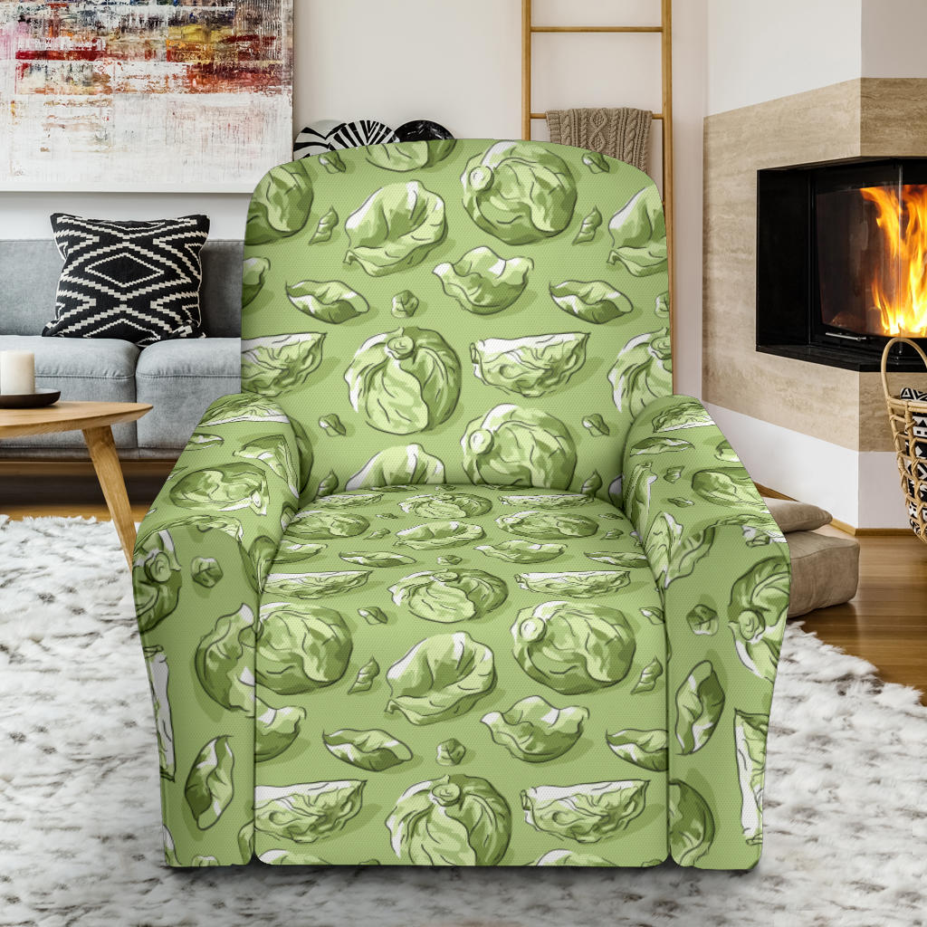 Brussels Sprouts Pattern Print Design 01 Recliner Slipcover with Pocket