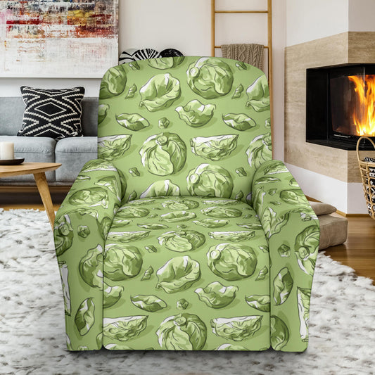 Brussels Sprouts Pattern Print Design 01 Recliner Slipcover with Pocket