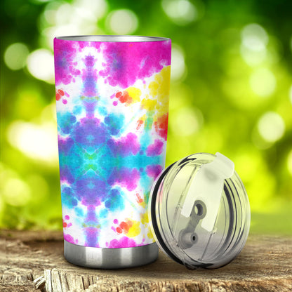 Tie Dye Rainbow Themed Print Tumbler