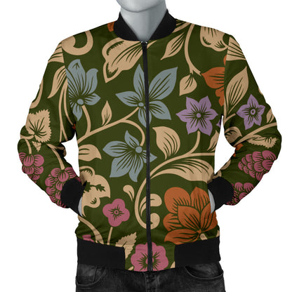 Floral Vintage Print Pattern Men Bomber Jacket