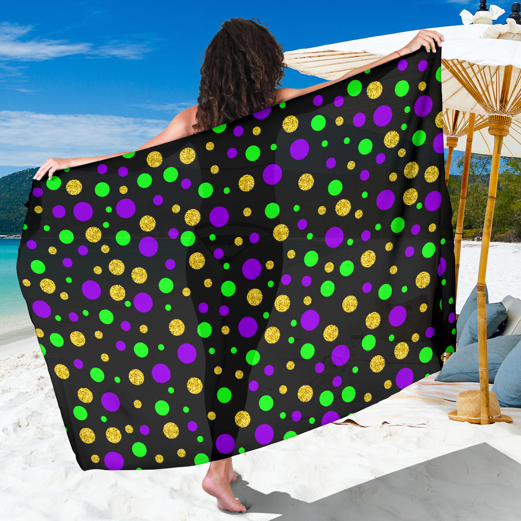 Mardi Gras Pattern Print Design 07 Sarong Pareo Wrap
