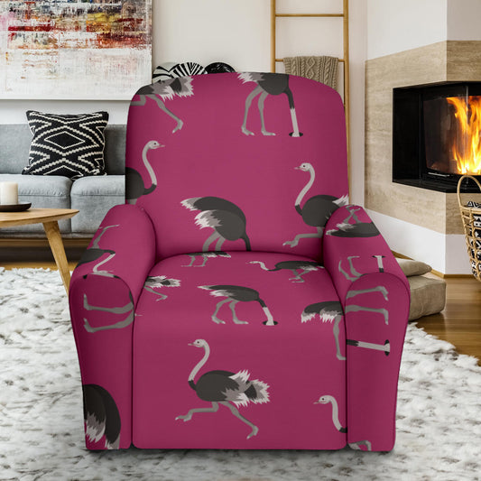 Emu Pattern Print Design 02 Recliner Slipcover with Pocket