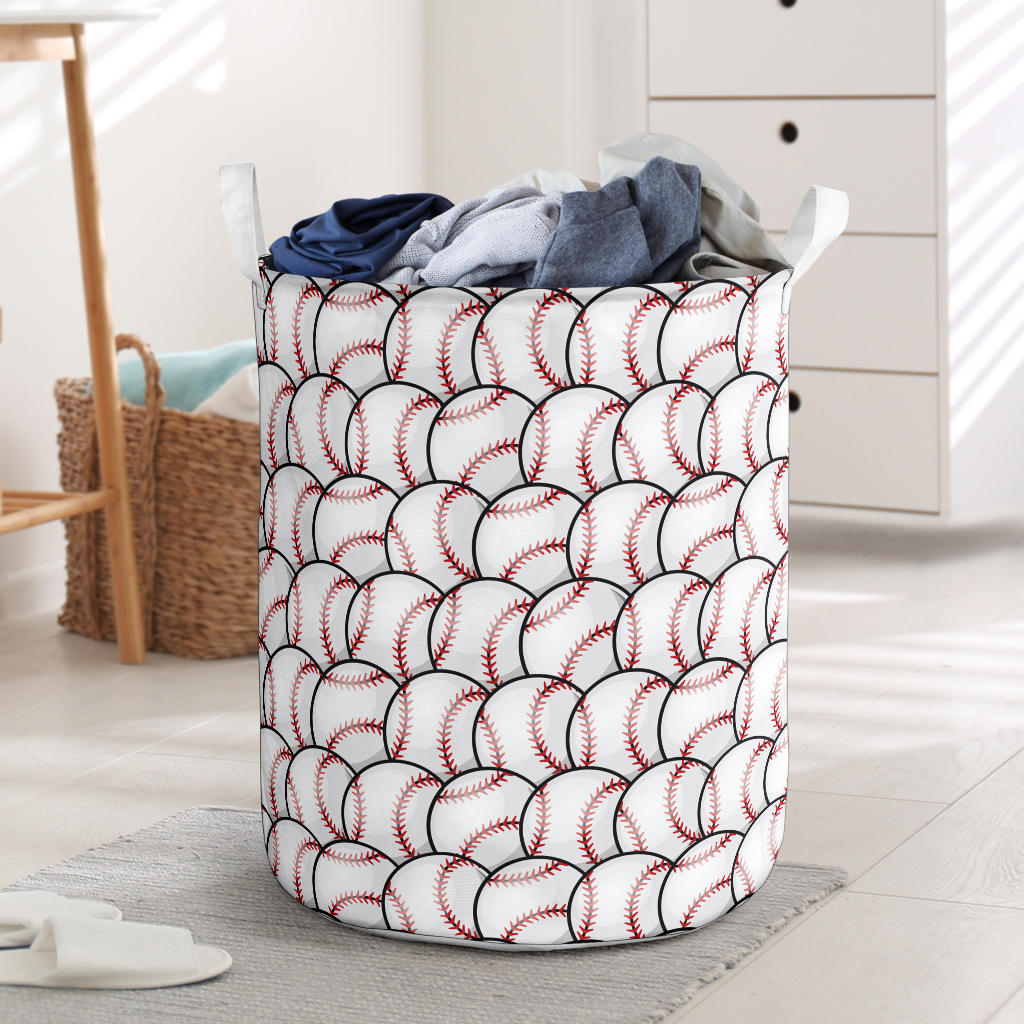 Baseball Pattern Laundry Basket