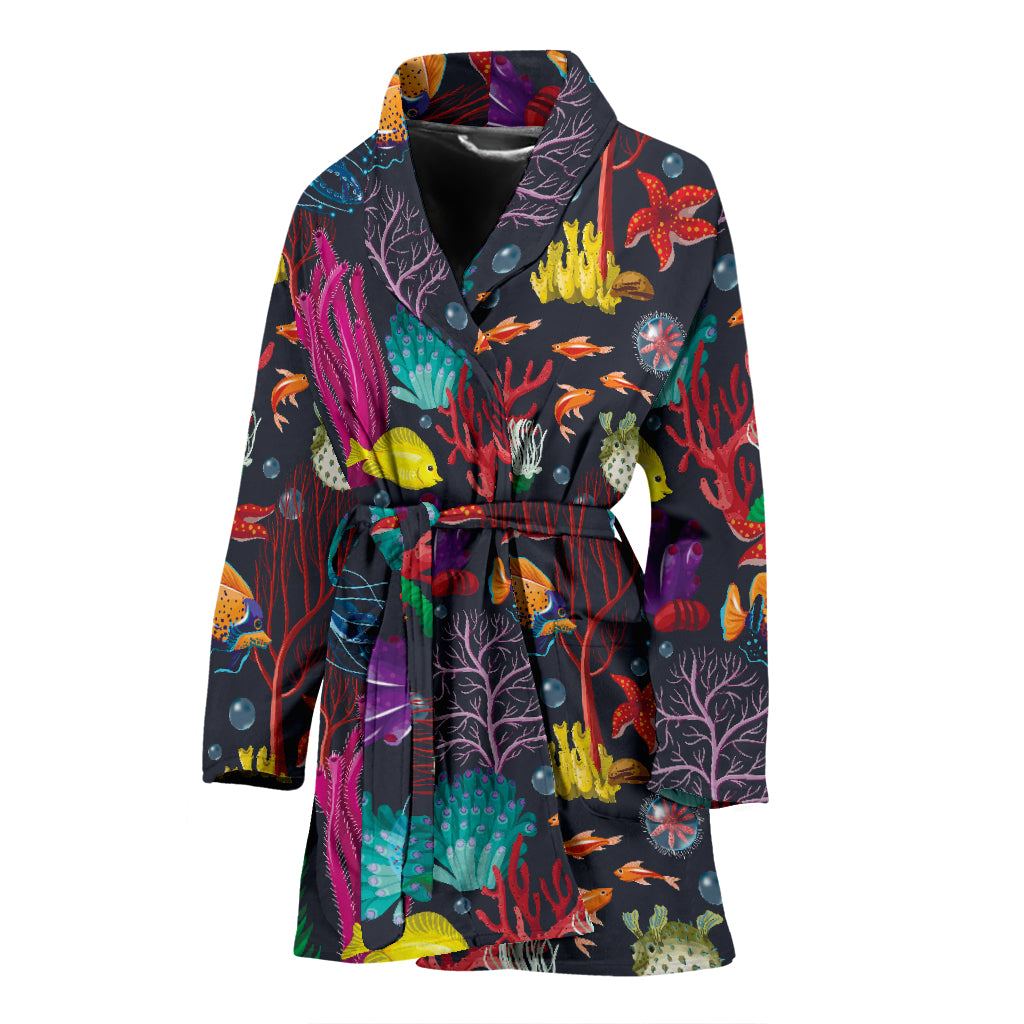 Underwater Cute Print Design LKS303 Women Bathrobe