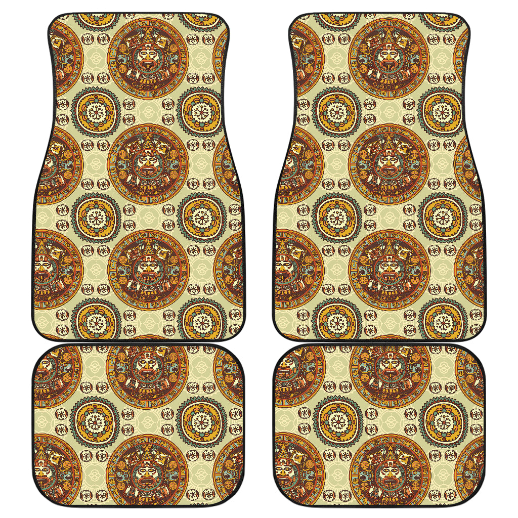Calendar Aztec Themed Print Pattern Car Floor Mats Front Back