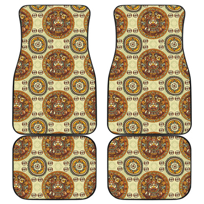 Calendar Aztec Themed Print Pattern Car Floor Mats Front Back