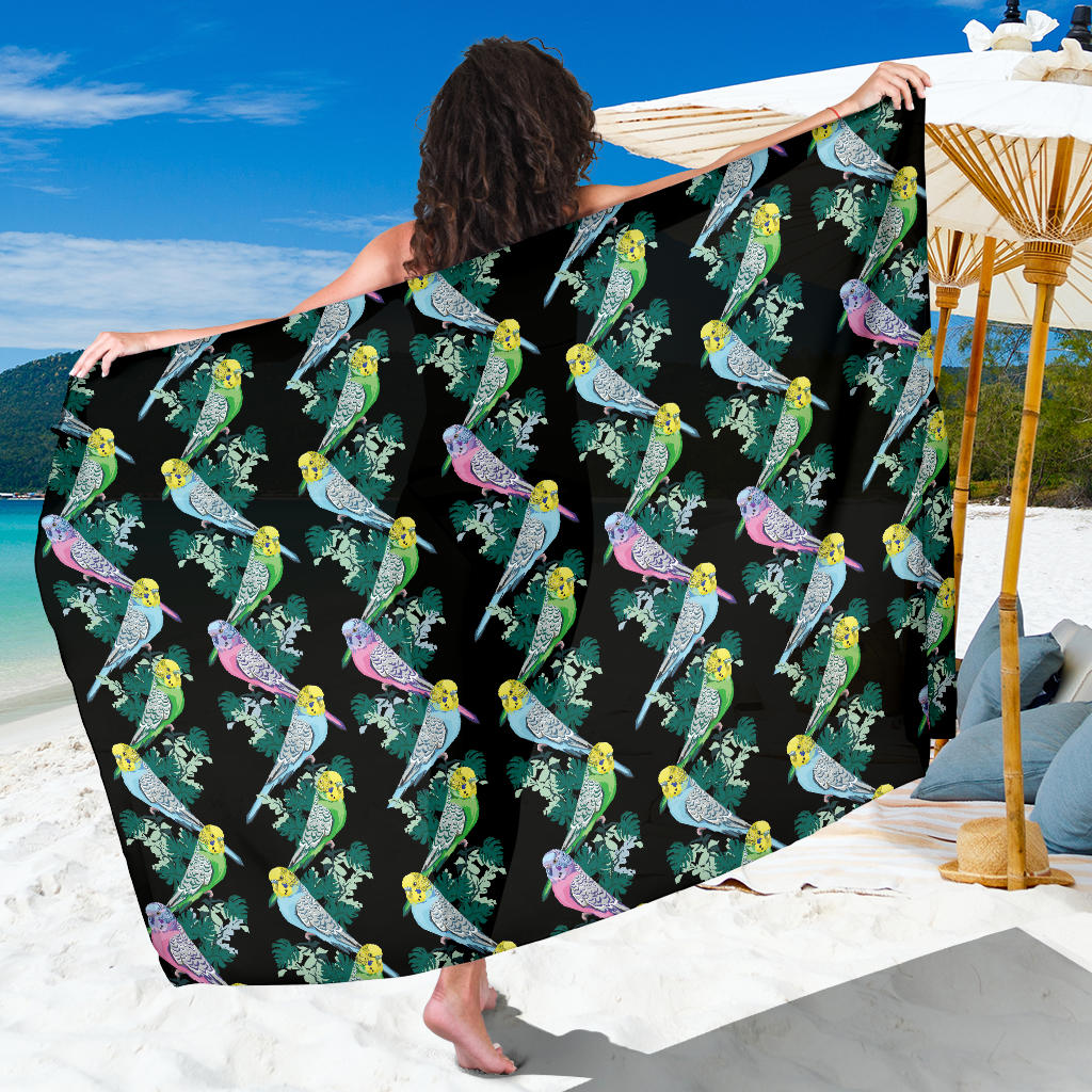 Budgerigar Pattern Print Design 03 Sarong Pareo Wrap
