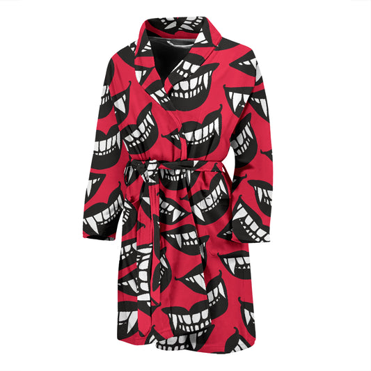Vampire Lips Print Design LKS305 Men Bathrobe