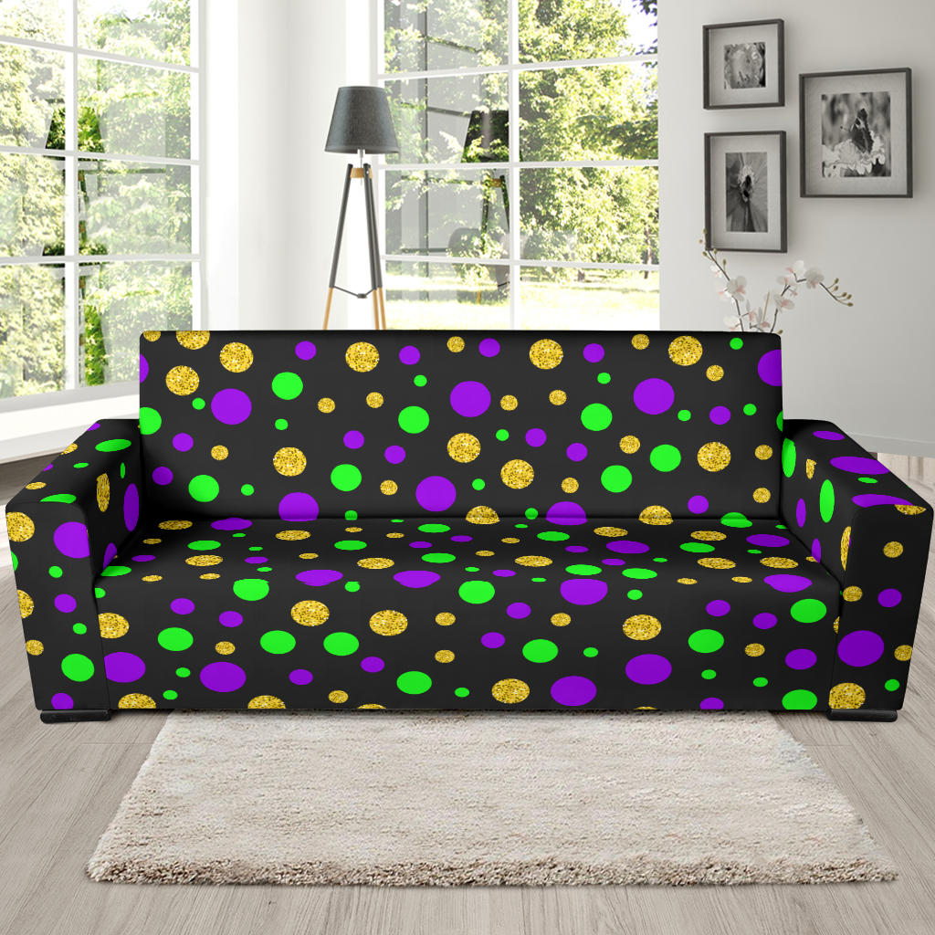 Mardi Gras Pattern Print Design 07 Sofa Slipcover