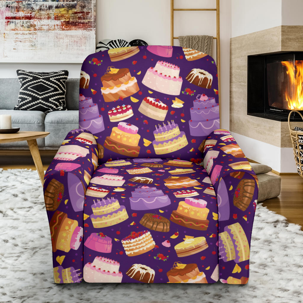 Cake Pattern Print Design 05 Recliner Slipcover with Pocket
